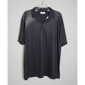Grandslam Mens Performance Golf Polo Shirt Black Gray Lightweight Size XL